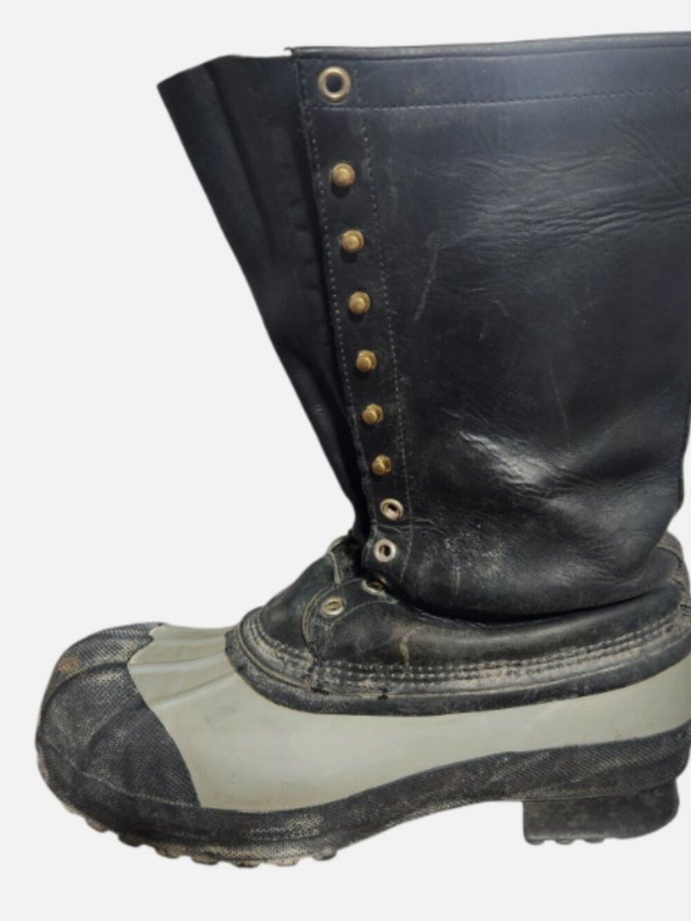 Whites Snow Pac Boots Mens Size 10 Leather Rubber Lace Up Knee High